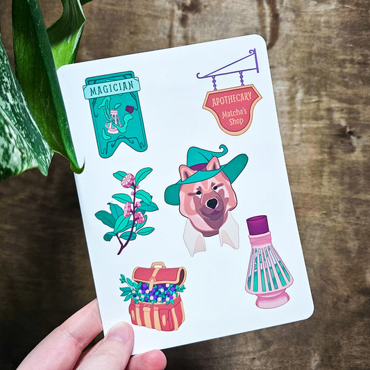 La planche de stickers du Matcha's Shop