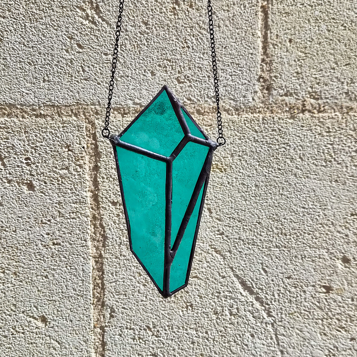 Cristal turquoise - Vitrail Tiffany, détail