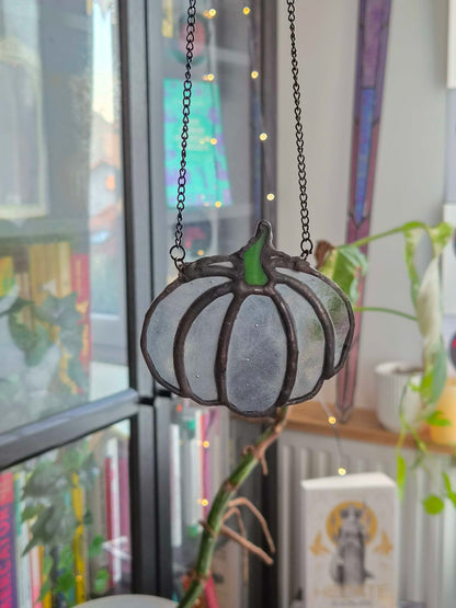 Citrouille - Petit format - Gris - Vitrail Tiffany