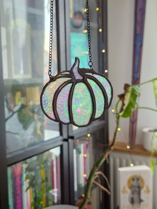 Citrouille - Petit format - Iridescent - Vitrail Tiffany