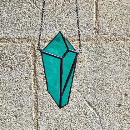 Cristal turquoise - Vitrail Tiffany, détail