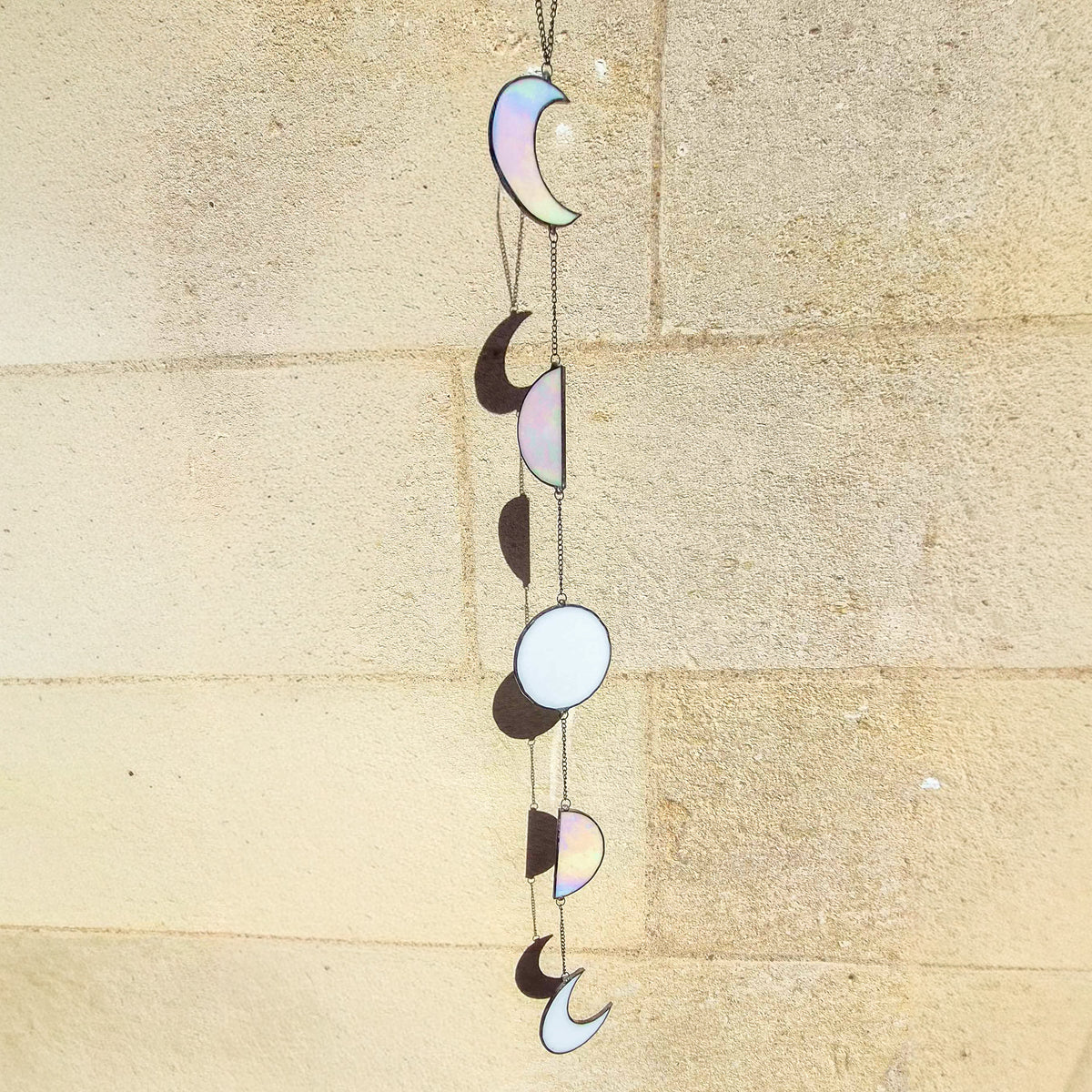 Guirlande lunes - Vitrail Tiffany, détail