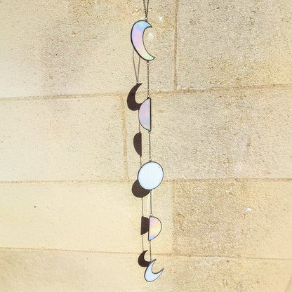 Guirlande lunes - Vitrail Tiffany, détail