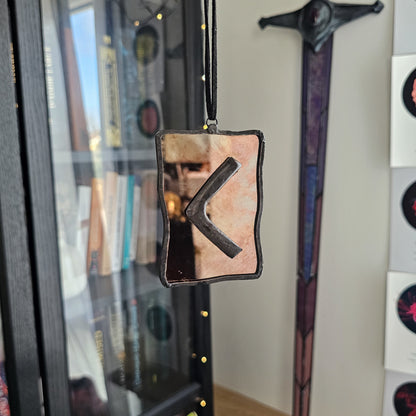Rune Kenaz, La Flamme - Vitrail Tiffany