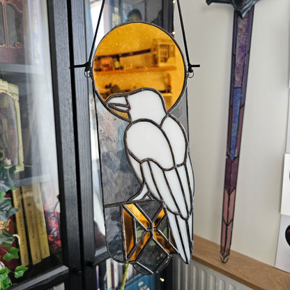 Le corbeau Muninn, La Mémoire - Vitrail Tiffany