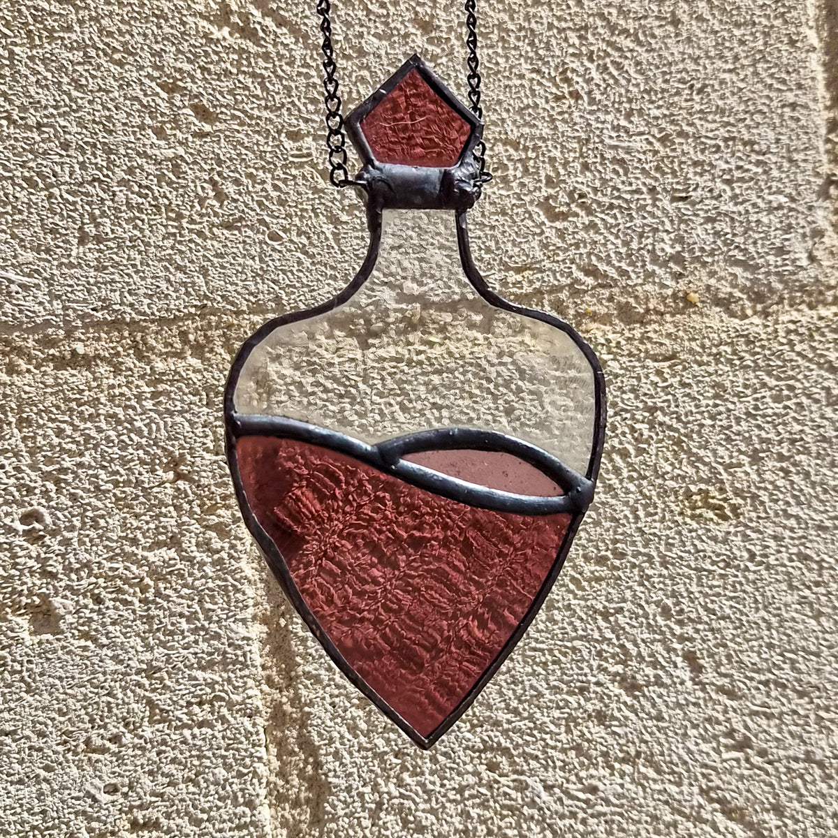 Potion coeur - Vitrail Tiffany, détail