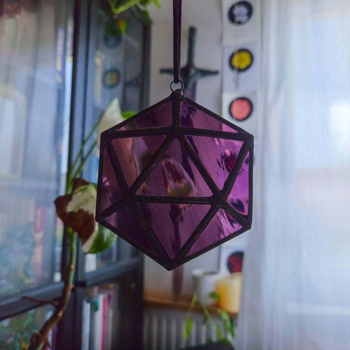 D20 Pourpre - Vitrail Tiffany