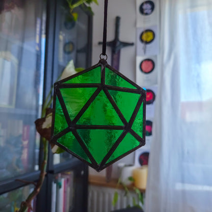 D20 Vert - Vitrail Tiffany