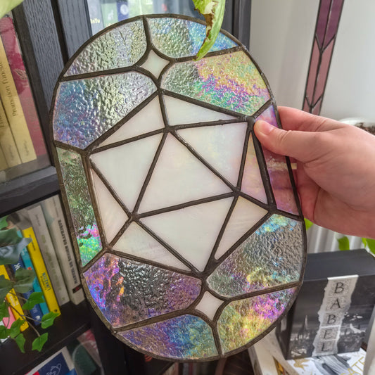 D20 Encadré Irisé - Vitrail Tiffany